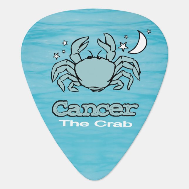Cancer The Crab zodiac water sign guitar pick (Front)