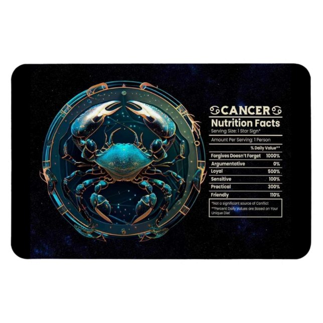 Cancer-Themed Nutritional Value Magnet (Horizontal)