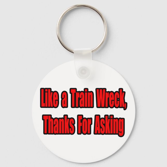 Cancer Train Wreck Keychain (Front)
