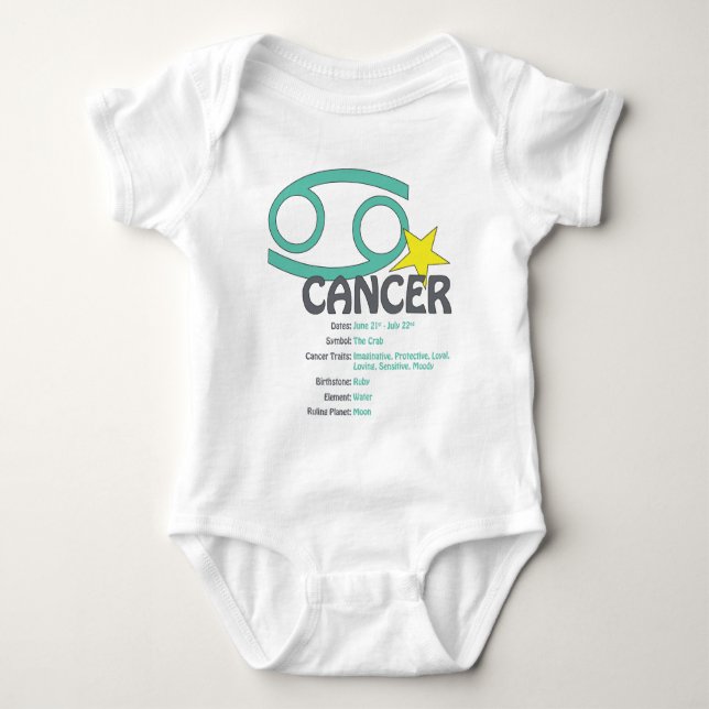 Cancer Traits Baby Baby Bodysuit (Front)