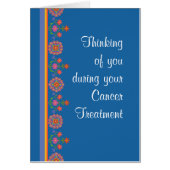 Cancer Treatment Support Card Rangoli Border, Blue (Front)