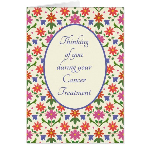 Cancer Treatment Support Card Rangoli Flowers