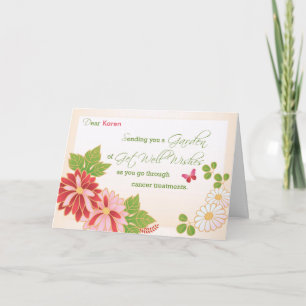 Cancer Treatments Custom Name Get Well Wishes, Flo Card