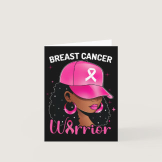 Cancer Warrior Black Woman Breast Cancer Awareness Card