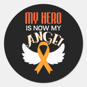 Cancer Warrior Leukemia Awareness Orange Ribbon Gi Classic Round Sticker