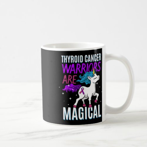 Cancer Warrior Magical Unicorn Purple Teal And Pin Coffee Mug