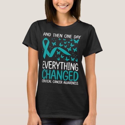Cancer Warrior Ribbon Cervical Cancer Awareness T_Shirt