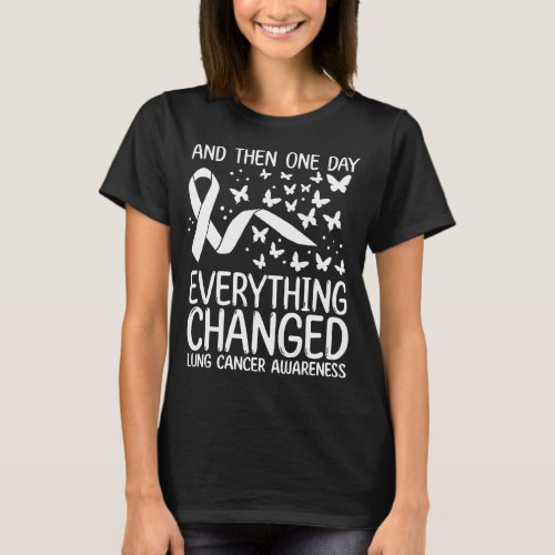 Cancer Warrior Ribbon Fight Lung Cancer Awareness T_Shirt
