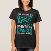 Cancer Warrior Ribbon Ovarian Cancer Awareness T-Shirt