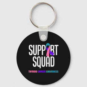 Cancer Warrior Support Squad Thyroid Cancer 1 Keychain