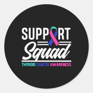 Cancer Warrior Support Squad Thyroid Cancer  Classic Round Sticker
