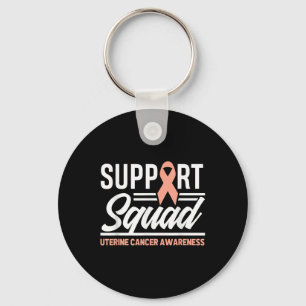 Cancer Warrior Support Squad Uterine Cancer Awaren Keychain