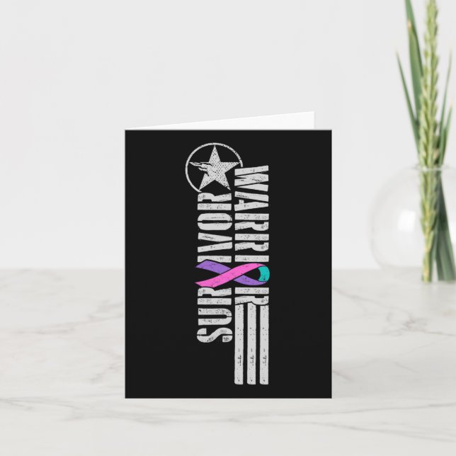 Cancer Warrior Survivor - Military-style Awareness Card (Front)