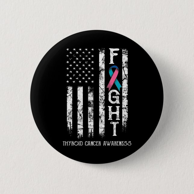 Cancer Warrior Us Flag 1  Button (Front)