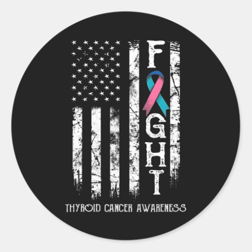 Cancer Warrior Us Flag 1  Classic Round Sticker