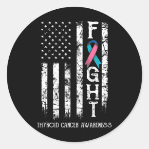 Cancer Warrior Us Flag 1  Classic Round Sticker