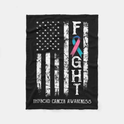 Cancer Warrior Us Flag 1  Fleece Blanket