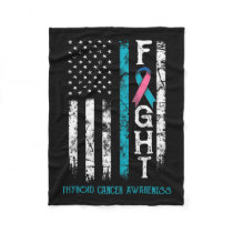 Cancer Warrior Us Flag  Fleece Blanket