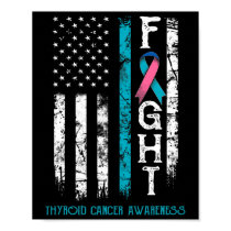 Cancer Warrior Us Flag  Poster