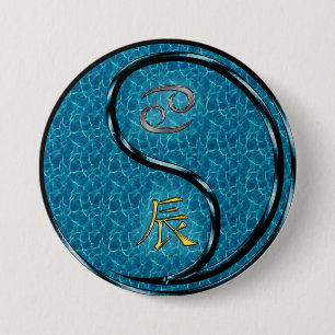 Cancer & Water Dragon Button