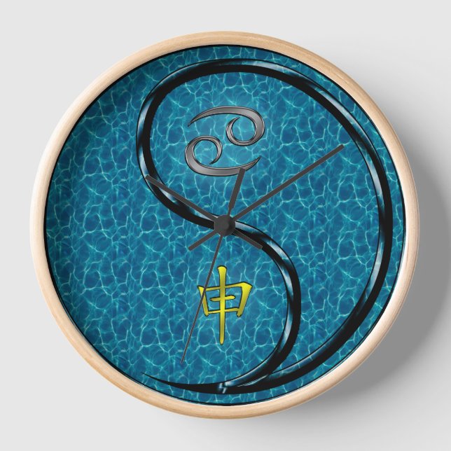 Cancer & Water Monkey Clock (Front)