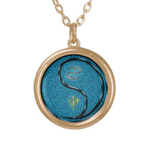 Cancer & Water Monkey Gold Plated Necklace