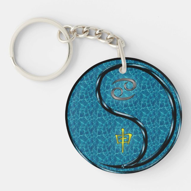 Cancer & Water Monkey Keychain (Front)