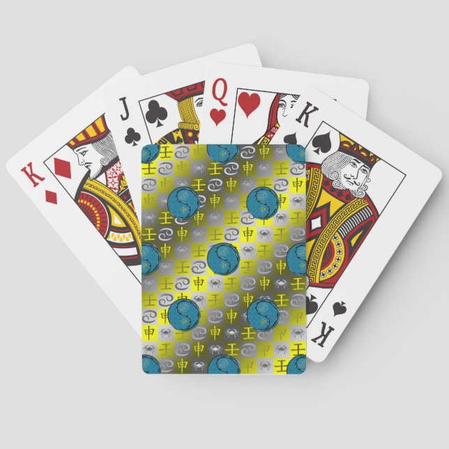 Cancer & Water Monkey Poker Cards (Back)