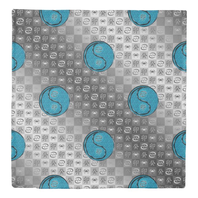 Cancer & Water Rabbit Duvet Cover (Front)