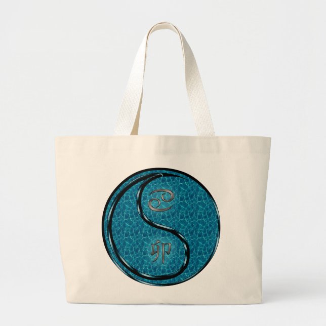 Cancer & Water Rabbit Large Tote Bag (Front)