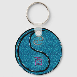 Cancer & Water Rooster Keychain