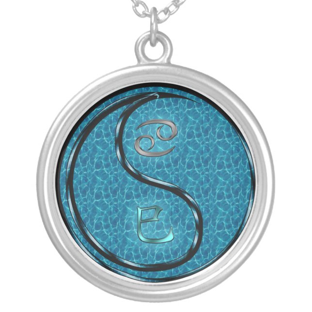 Cancer & Water Snake Silver Plated Necklace (Front)
