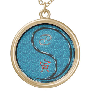 Cancer & Water Tiger Gold Plated Necklace