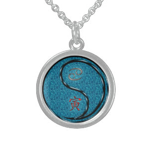 Cancer & Water Tiger Sterling Silver Necklace