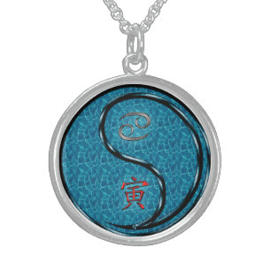 Cancer & Water Tiger Sterling Silver Necklace