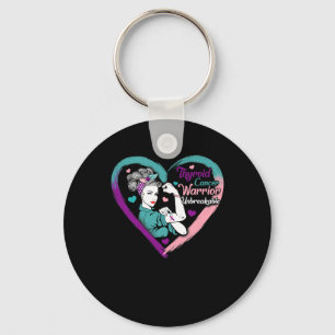 Cancer Woman Warrior Purple Pink Ribbon Awareness Keychain