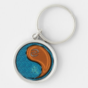 Cancer & Wood Dog Keychain