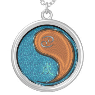 Cancer & Wood Dog Silver Plated Necklace