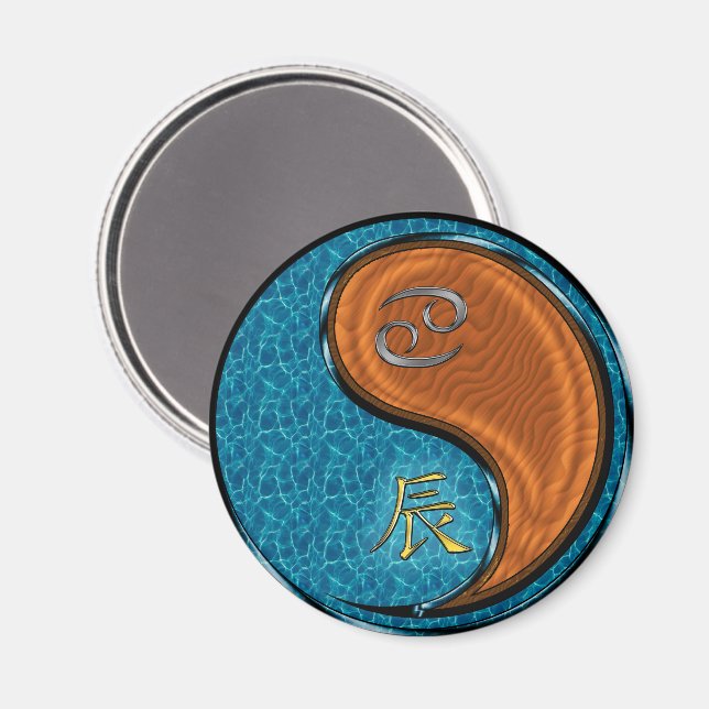 Cancer & Wood Dragon Magnet (Front/Back)