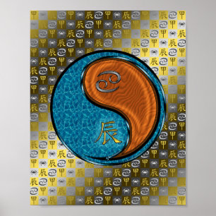 Cancer & Wood Dragon Poster