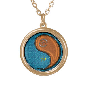 Cancer & Wood Monkey Gold Plated Necklace
