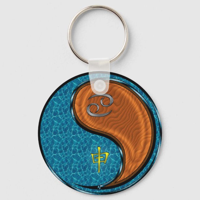 Cancer & Wood Monkey Keychain (Front)