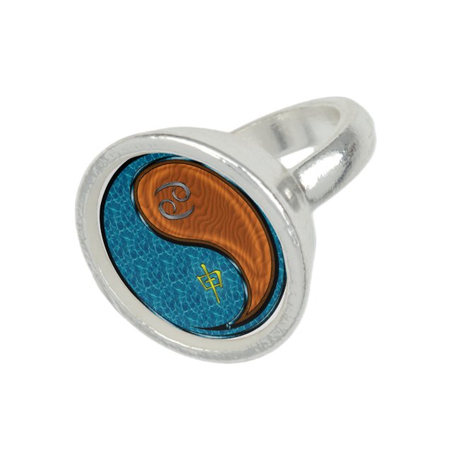 Cancer & Wood Monkey Ring (Top)