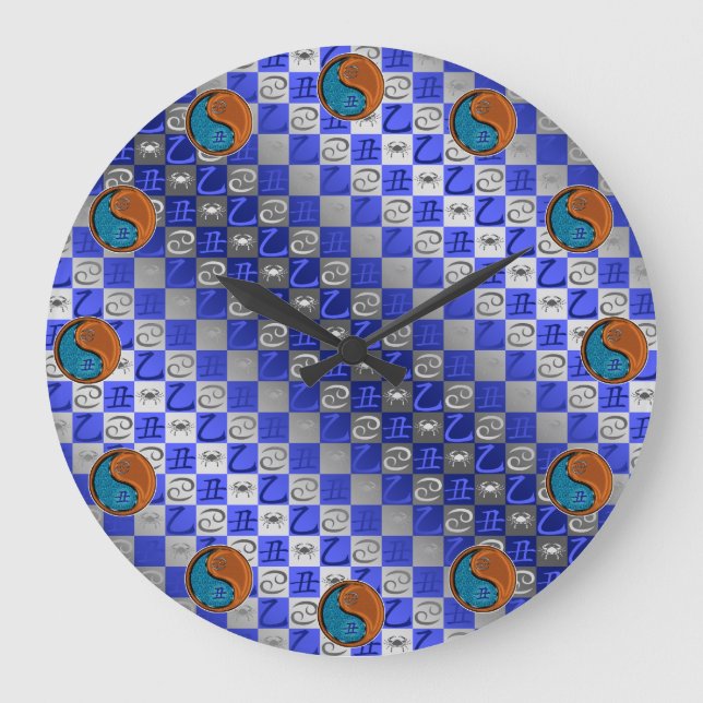 Cancer & Wood Ox Large Clock (Front)