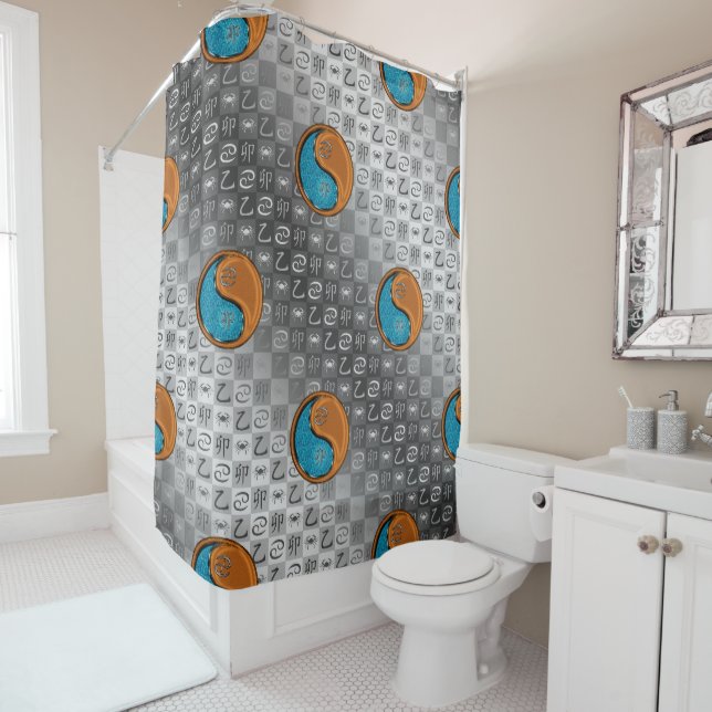 Cancer & Wood Rabbit Shower Curtain (In Situ)