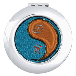 Cancer & Wood Tiger Compact Mirror
