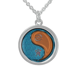 Cancer & Wood Tiger Sterling Silver Necklace
