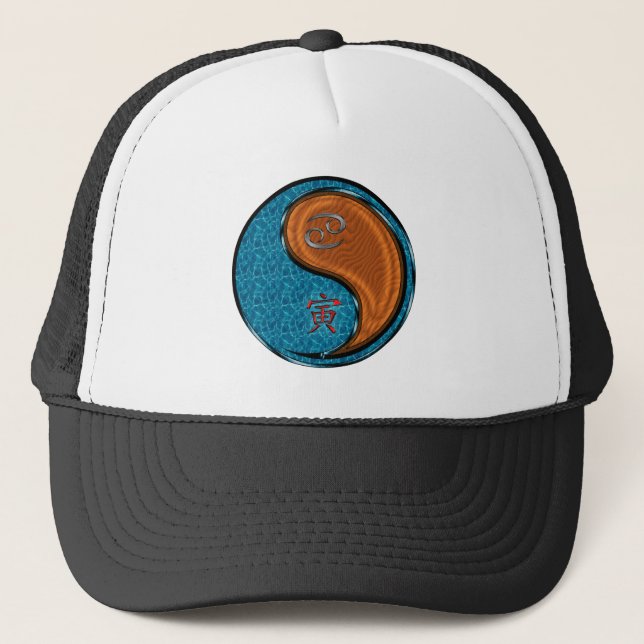 Cancer & Wood Tiger Trucker Hat (Front)