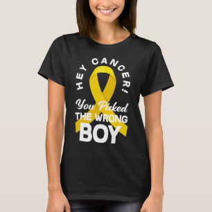 Cancer You Picked The Wrong Boy Childhood Cancer W T-Shirt
