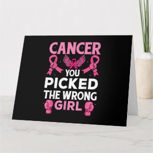 Cancer You Picked The Wrong Girl Boxing Gloves Awa Card